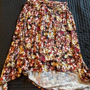 Apt. 9 Women's Floral Midi Skirt - Red and Yellow
